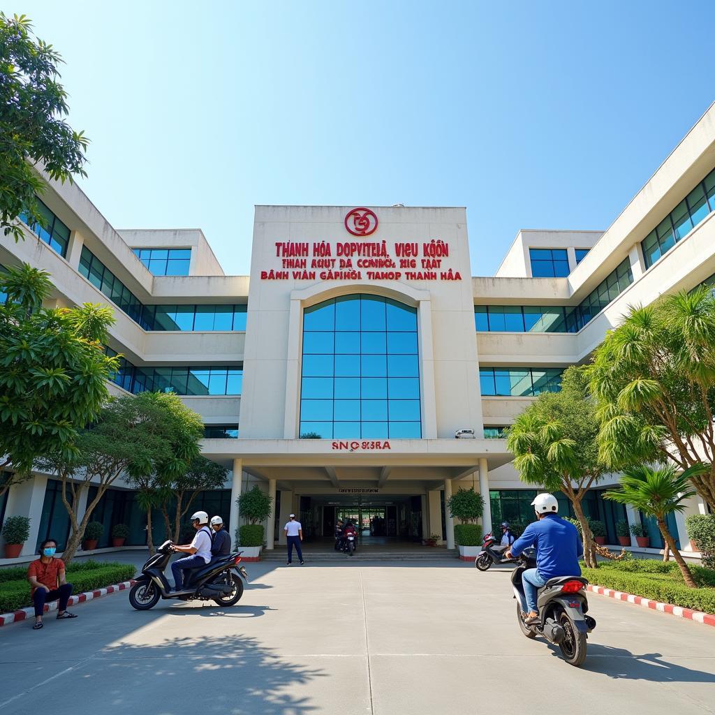 Toàn cảnh mặt tiền Bệnh viện Đa khoa tỉnh Thanh Hóa, cơ sở y tế uy tín hàng đầu tại Thanh Hóa