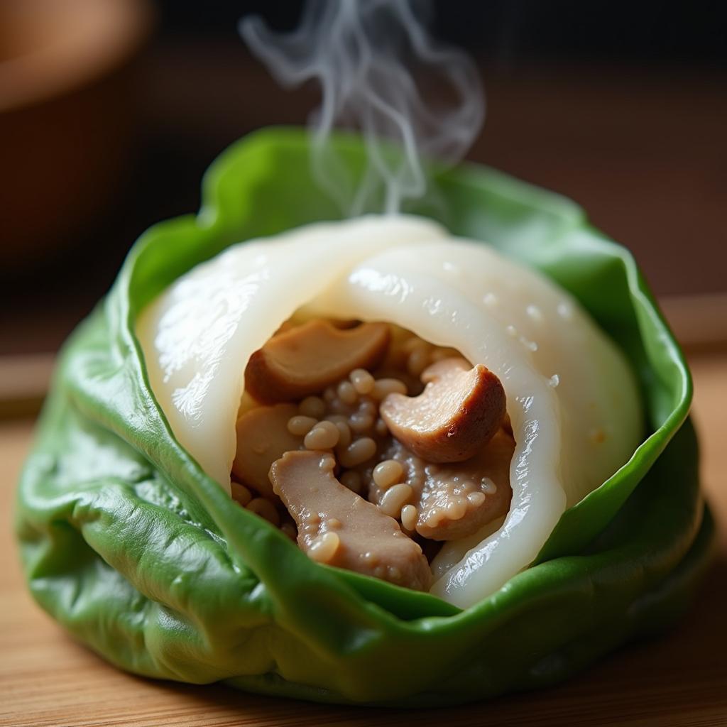 Bánh răng bừa Thanh Hóa nóng hổi với lớp vỏ mềm dẻo và nhân thịt mộc nhĩ thơm lừng bên trong