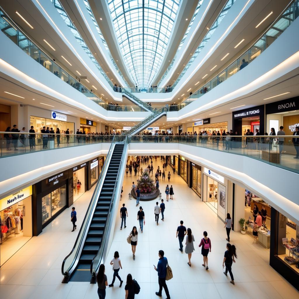 Không gian mua sắm và ẩm thực sầm uất, nhộn nhịp bên trong trung tâm thương mại Vincom Plaza Thanh Hóa