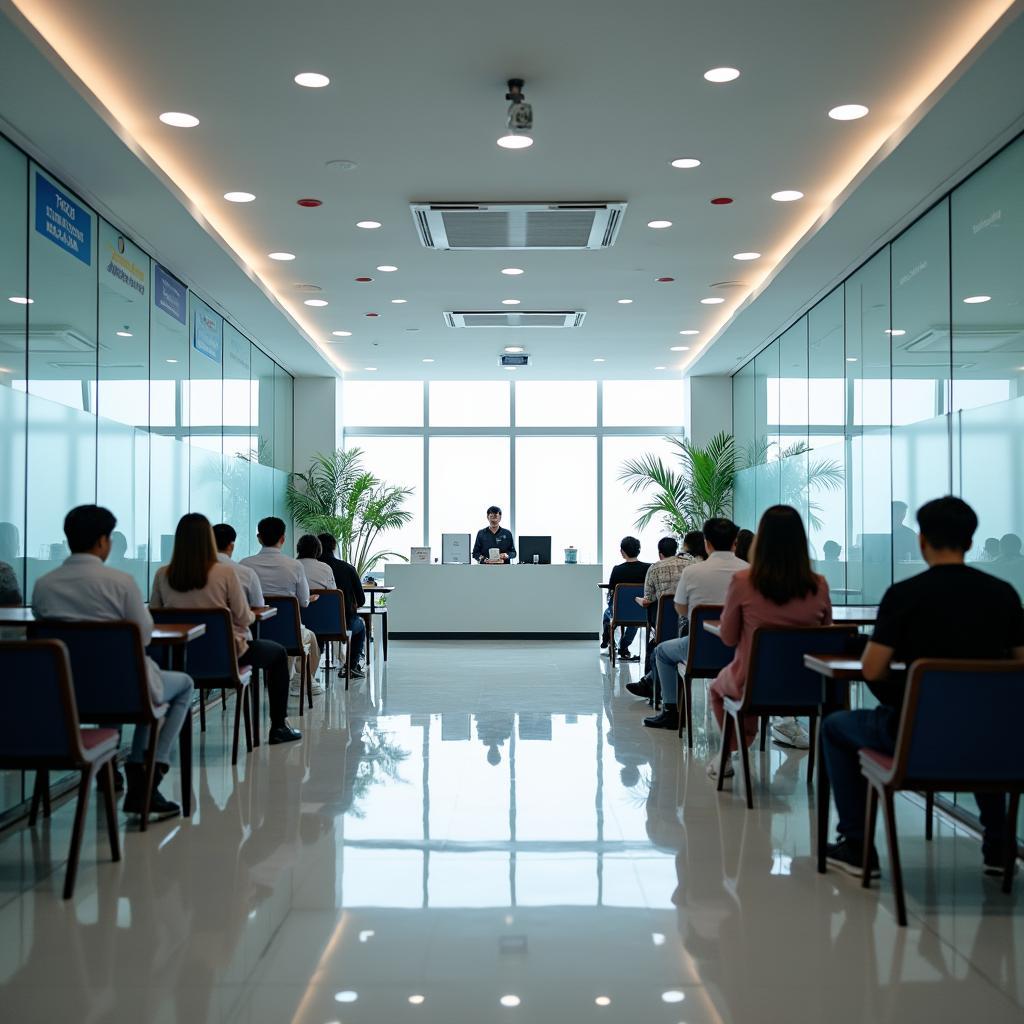 Không gian khu vực một cửa tại Sở Giáo dục và Đào tạo Thanh Hóa, nơi tiếp nhận và giải quyết thủ tục hành chính