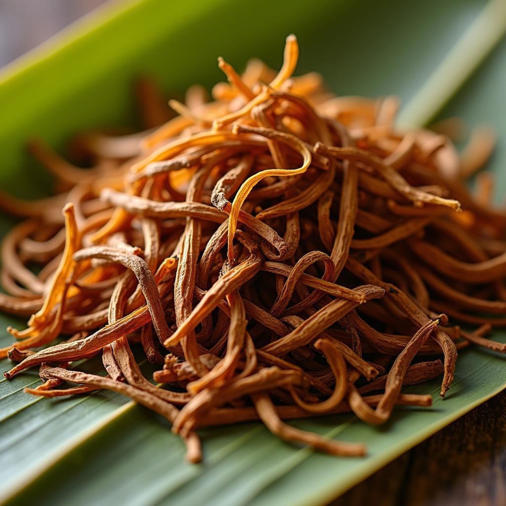 Những sợi thuốc lào Thanh Hóa hảo hạng có màu vàng nâu óng ả, hương thơm đậm đà đặc trưng của đặc sản xứ Thanh.