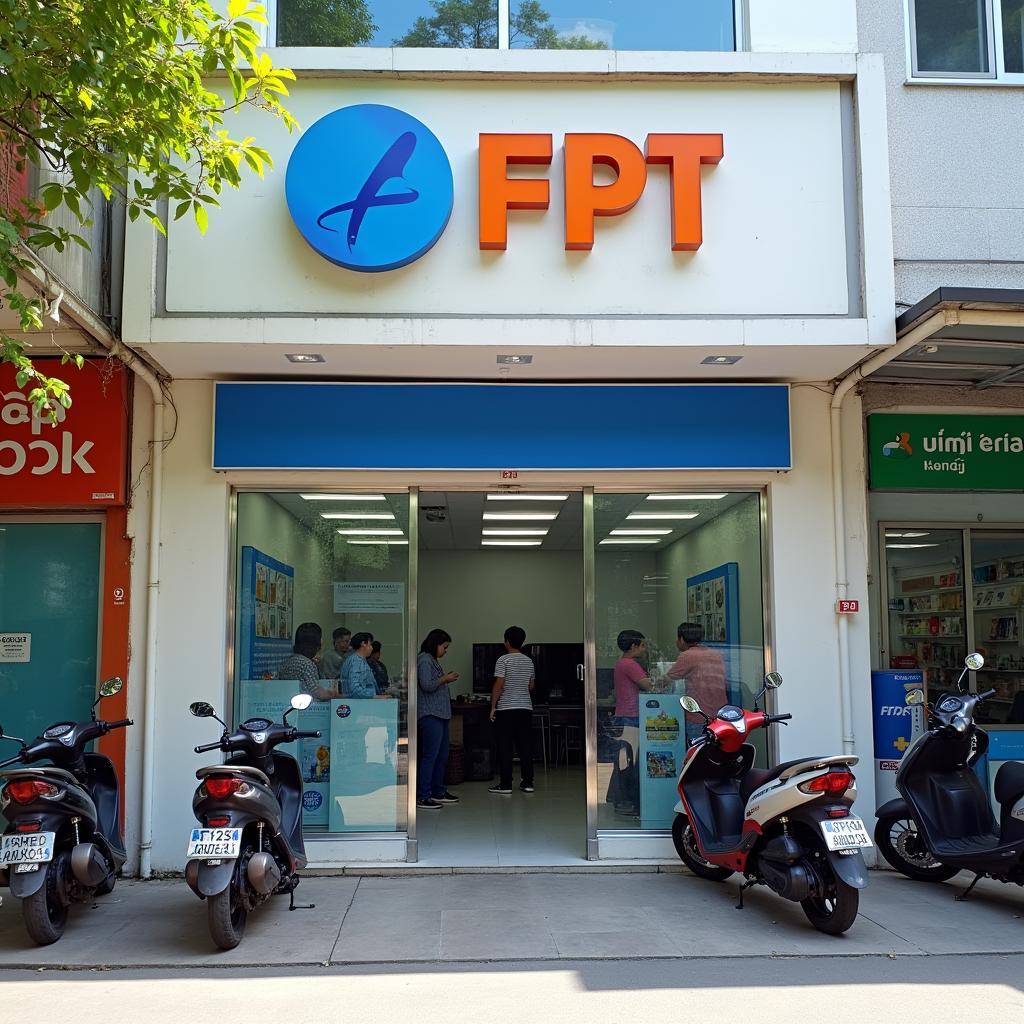 Hình ảnh bên ngoài văn phòng giao dịch FPT Thanh Hóa, địa chỉ uy tín để đăng ký lắp mạng và các dịch vụ viễn thông.