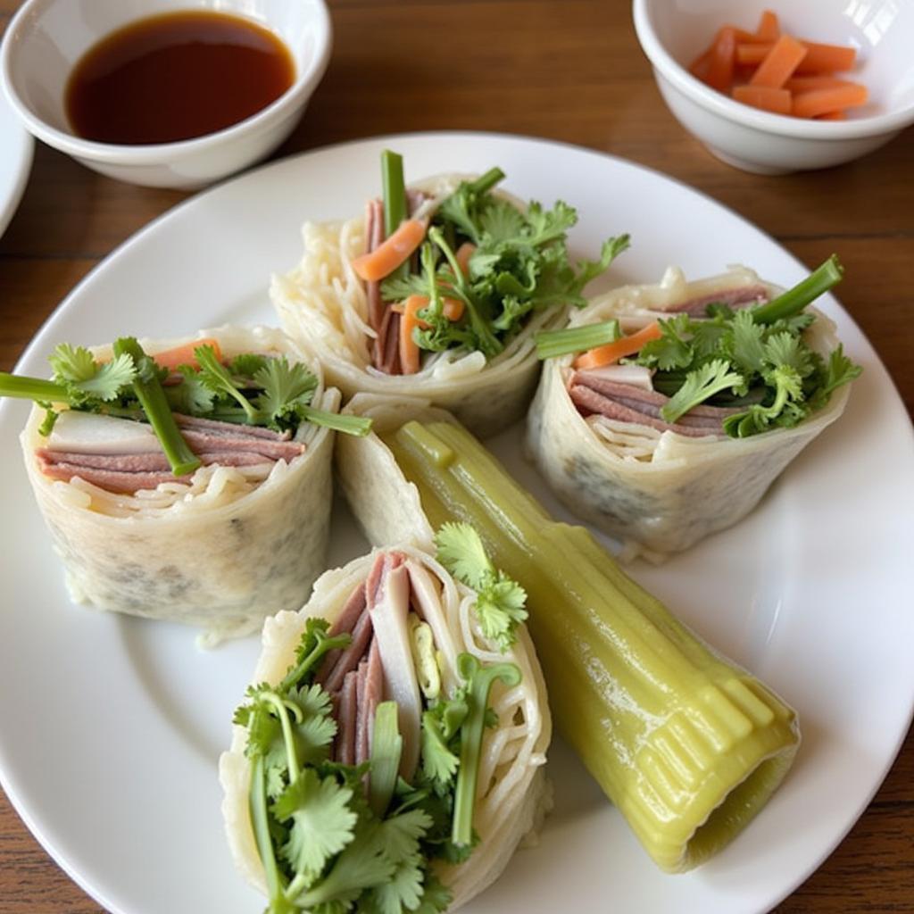 Bánh tráng cuốn mắm nêm Thanh Hóa món ăn vặt hấp dẫn