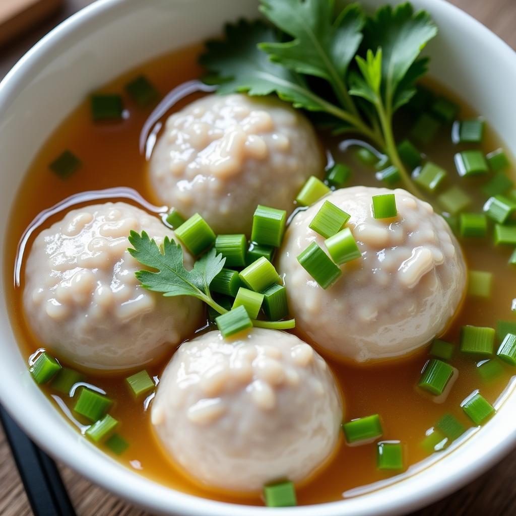 Bún mọc Nga Sơn Thanh Hóa viên mọc trắng nõn đầy đặn hấp dẫn