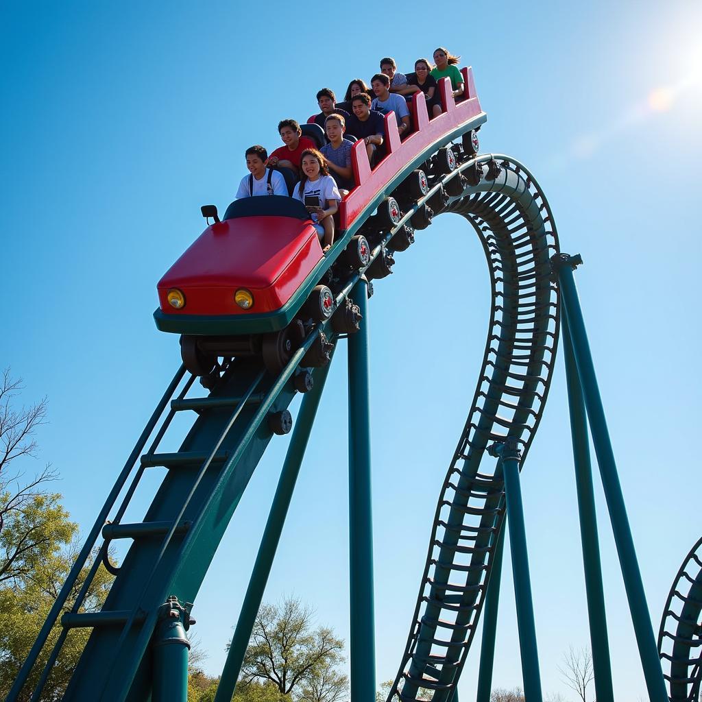 Hình ảnh tàu lượn siêu tốc tại công viên Hội An Thanh Hóa