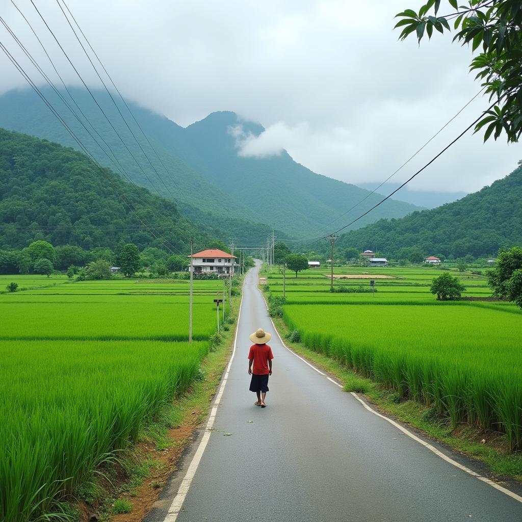 Đường đi đến đền thờ Hà Văn Mao từ trung tâm thành phố Thanh Hóa