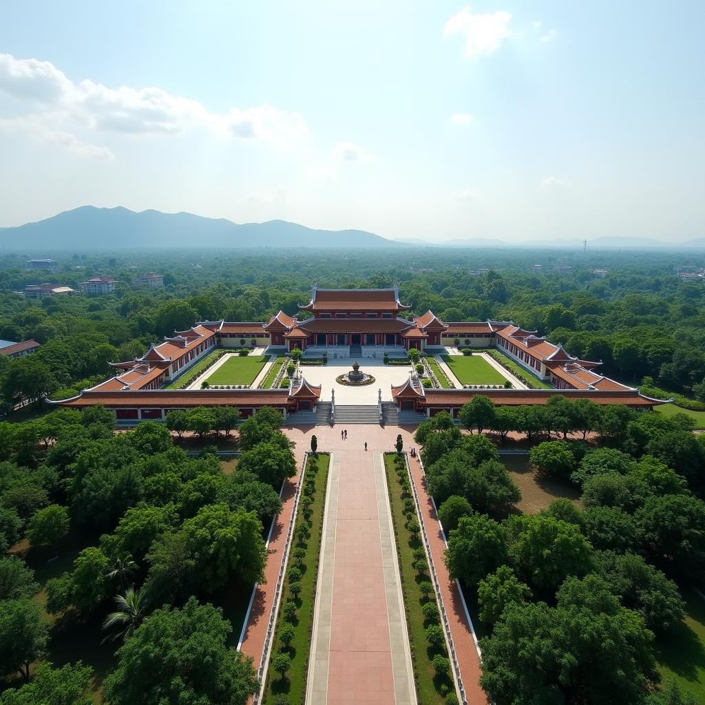 Đền Lê Hoàn Thanh Hóa với diện tích rộng lớn và kiến trúc truyền thống