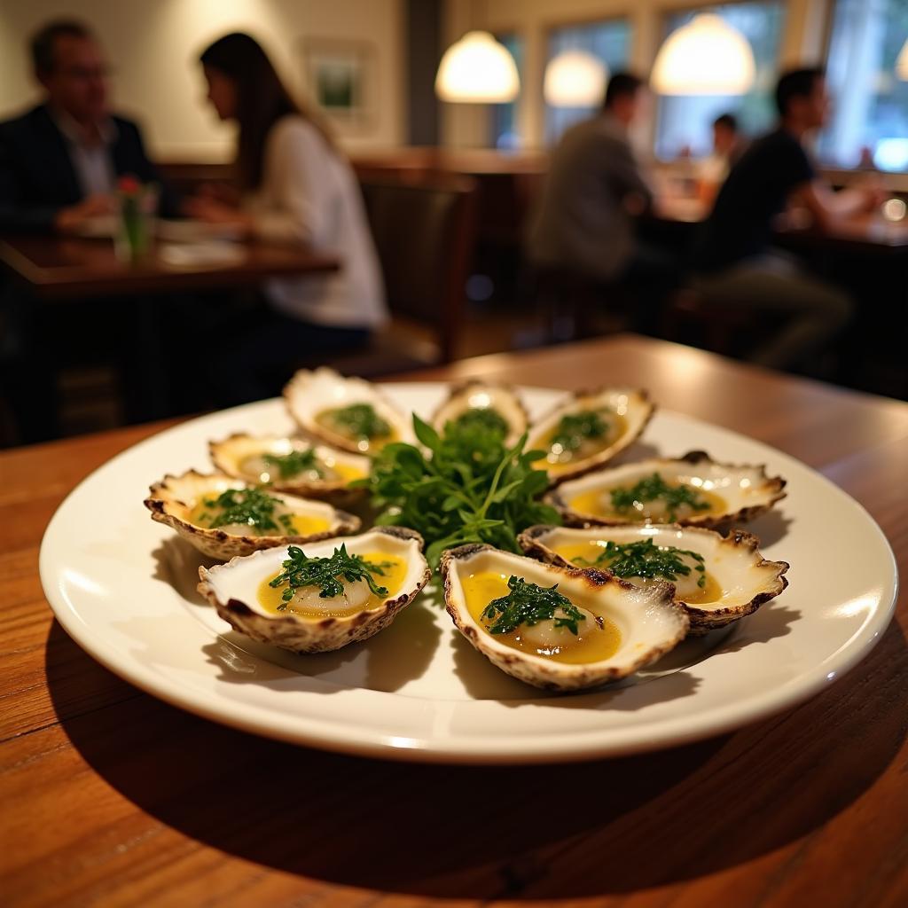 Đĩa hàu nướng mỡ hành Sầm Sơn hấp dẫn du khách