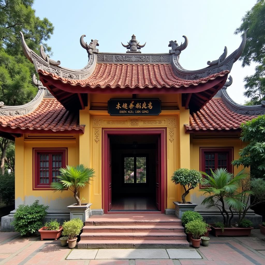 Điện Cô Chín Giếng tại Phủ Na với kiến trúc truyền thống và không gian linh thiêng