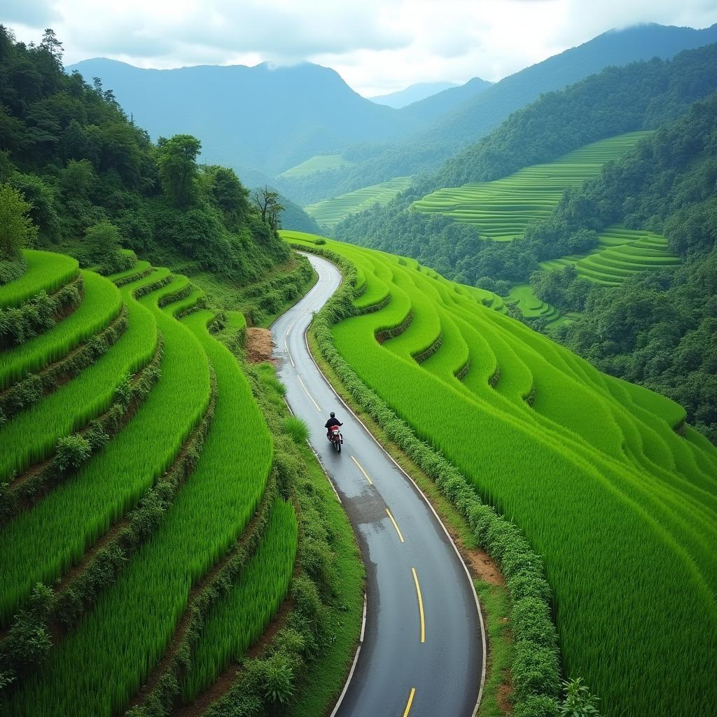 Đường đi đến Khu du lịch sinh thái Pù Luông Eco Garden Thanh Hóa