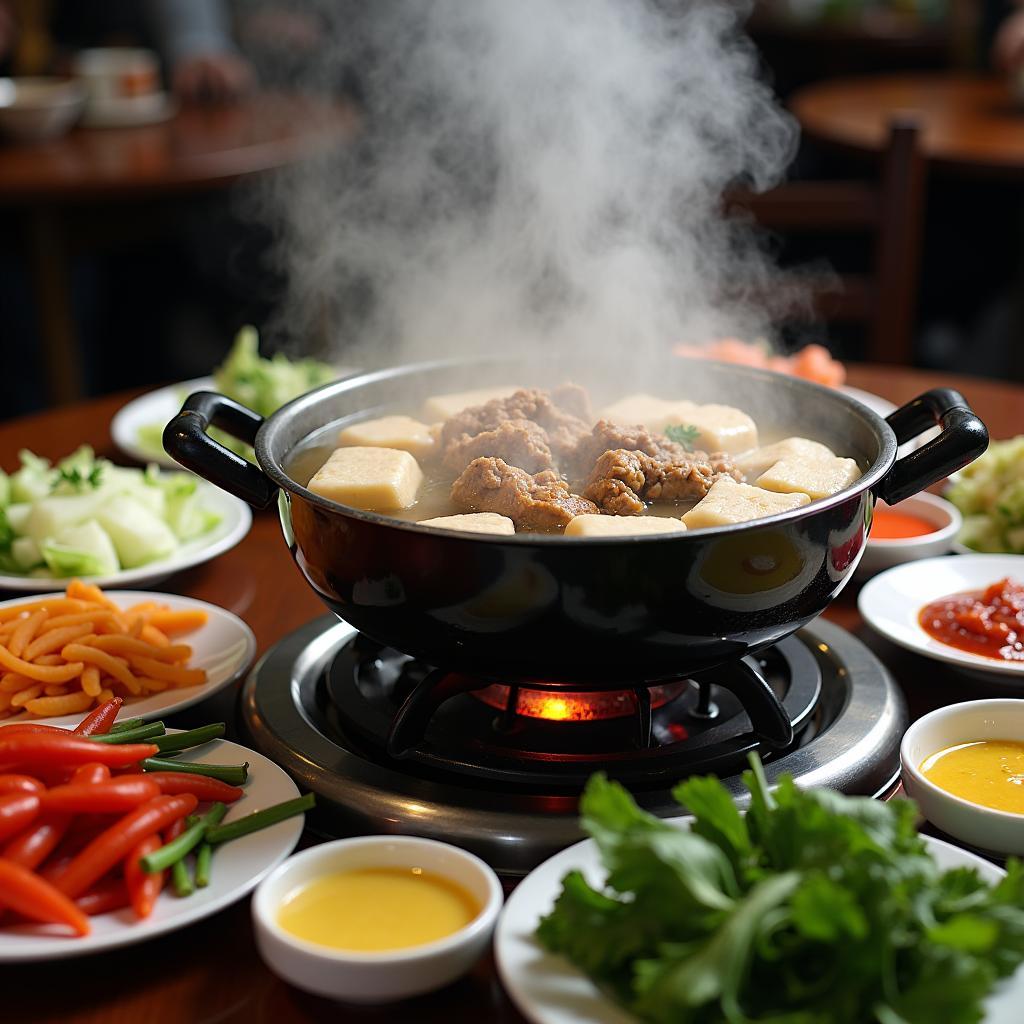 Lẩu dê núi Nghi Sơn nóng hổi, thơm ngon, đặc sản địa phương