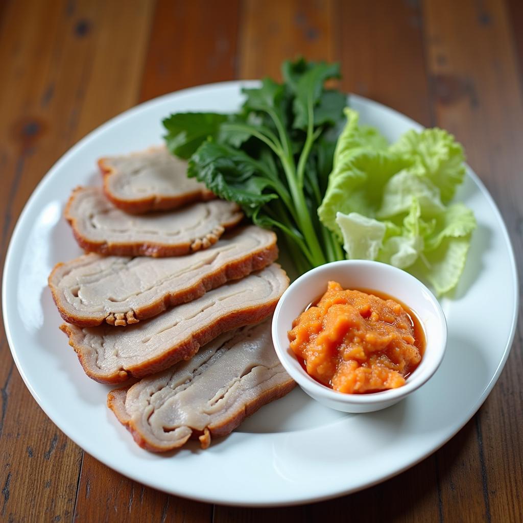 Mắm ruốc Hải Thanh ăn kèm thịt luộc rau sống đặc sản Thanh Hóa