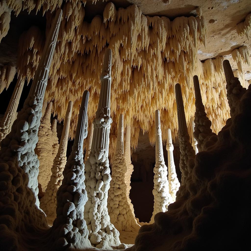 Nhũ đá và măng đá kỳ ảo trong Hang Mộc Long Thanh Hóa