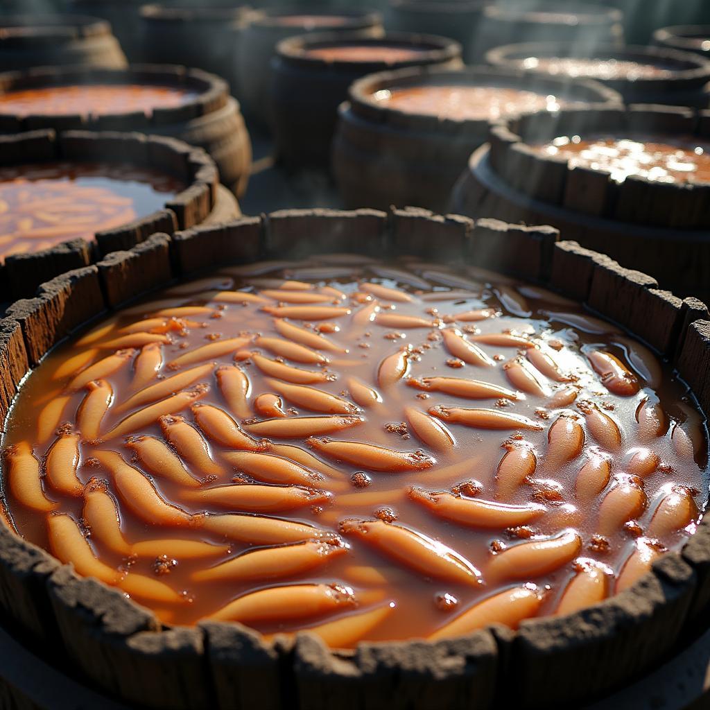 Nước mắm Ba Làng Thanh Hóa ủ chượp từ cá cơm than tươi ngon