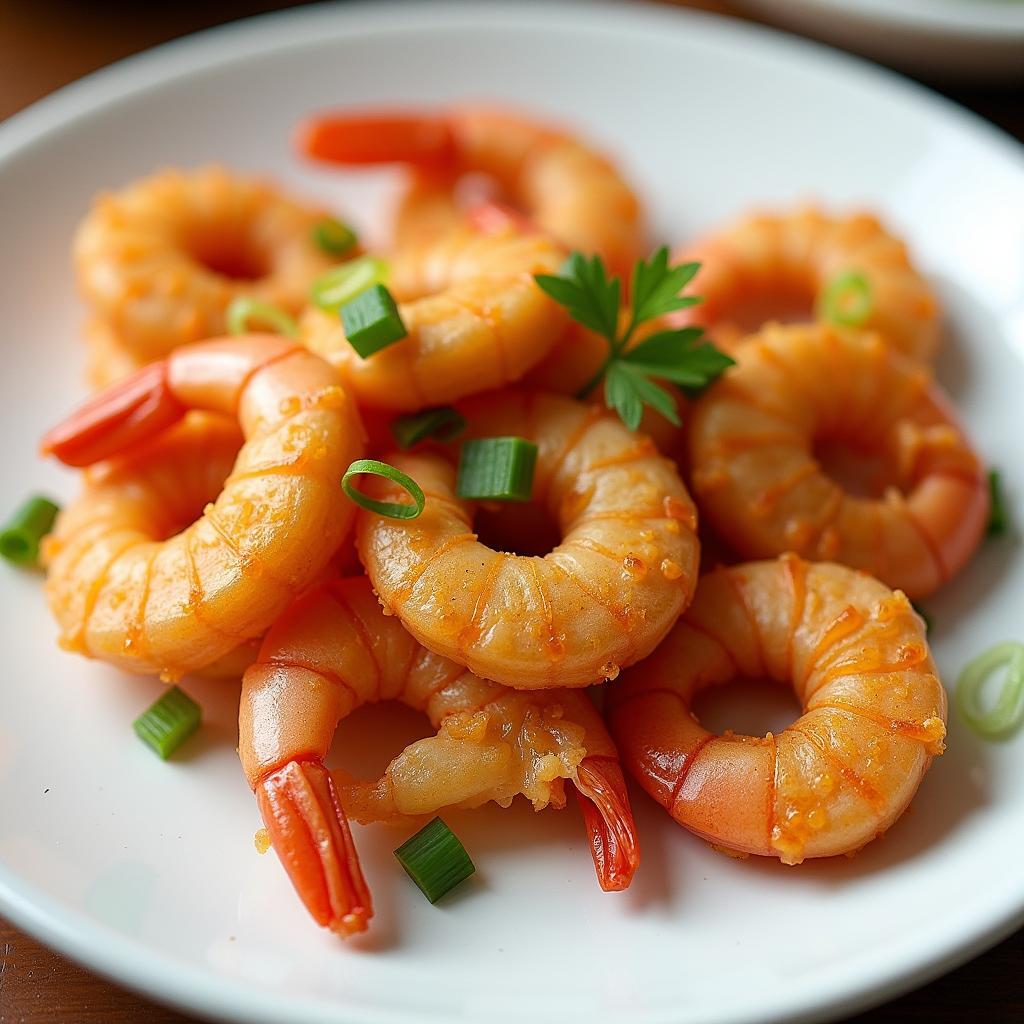 Tôm nõn Hải Tiến rang cháy cạnh vàng ruộm thơm ngon