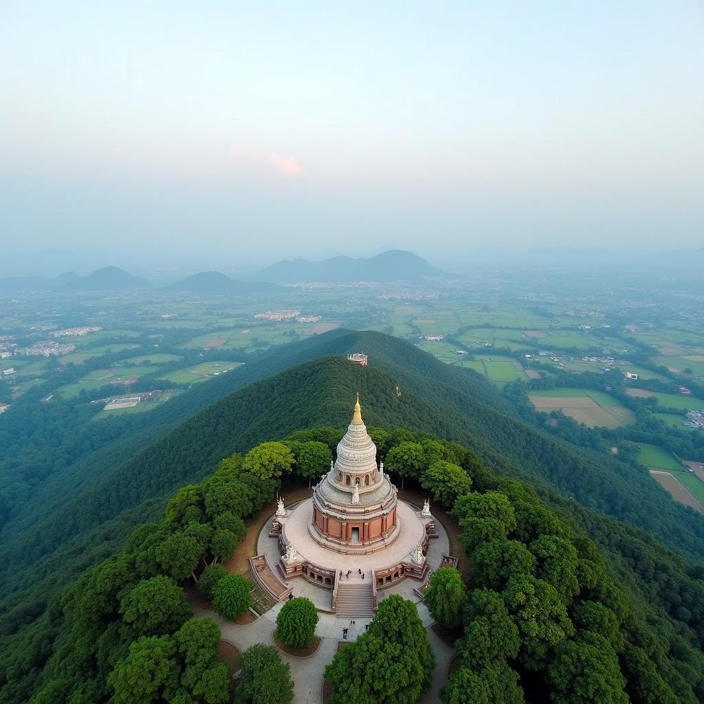 Khung cảnh hùng vĩ trên đỉnh núi Tượng Thanh Hóa nhìn từ trên cao