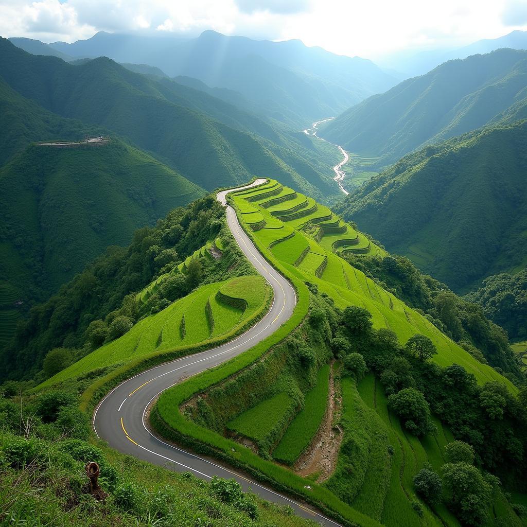 Đường vào Hang Luồn Pù Luông quanh co hiểm trở