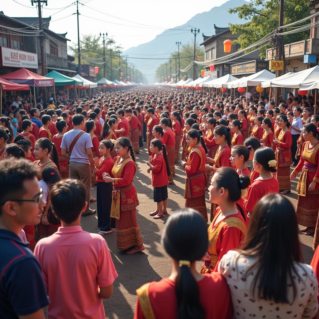 Lễ hội Đền Nưa Am Tiên với rất đông người dân và du khách tham gia các hoạt động văn hóa truyền thống
