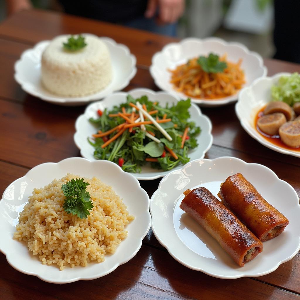 Tổng hợp các món ăn đặc sản gần Làng nghề gốm Bát Tràng Thanh Hóa như cơm lam, gỏi cá nhệch, nem chua