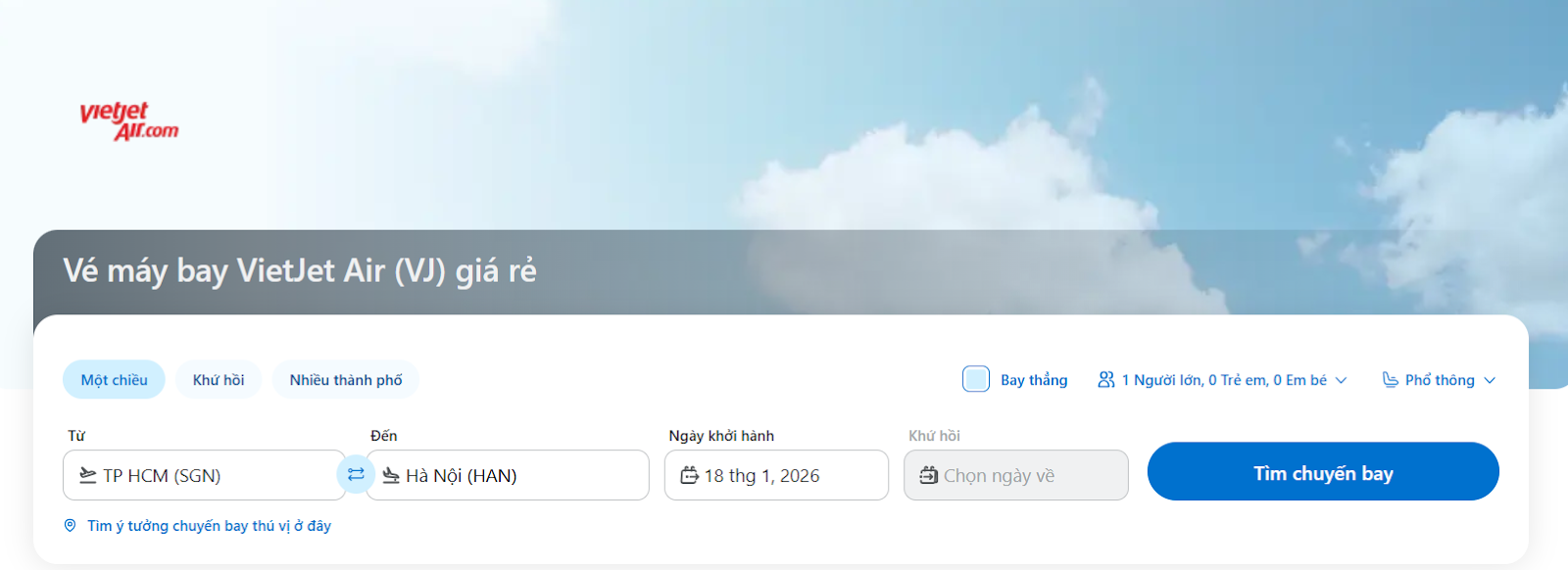 Tìm chuyến bay VietJet giá rẻ ở đâu?